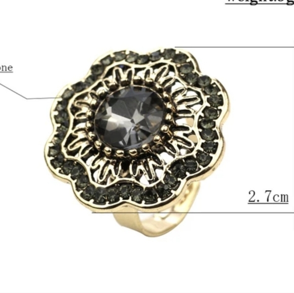 Turkish Vintage Style Flower Ring for Women,Ottoman,ByzantianWeddingGift - Picture 4 of 7